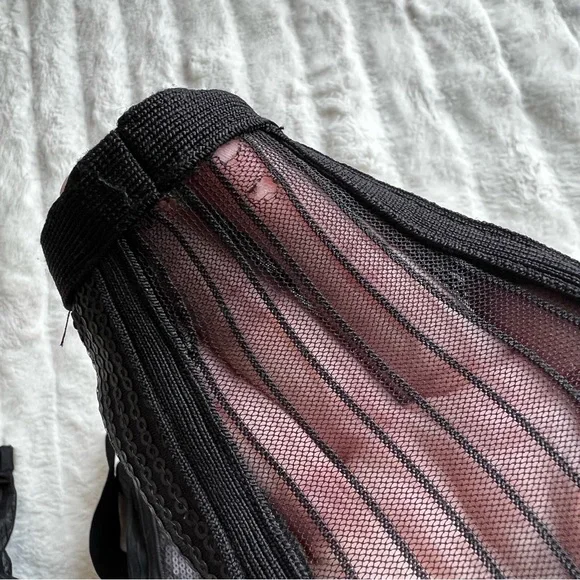 HOUSE OF CB Viktoria black matte sequin draped mini bodycon dress - Picture 11 of 16